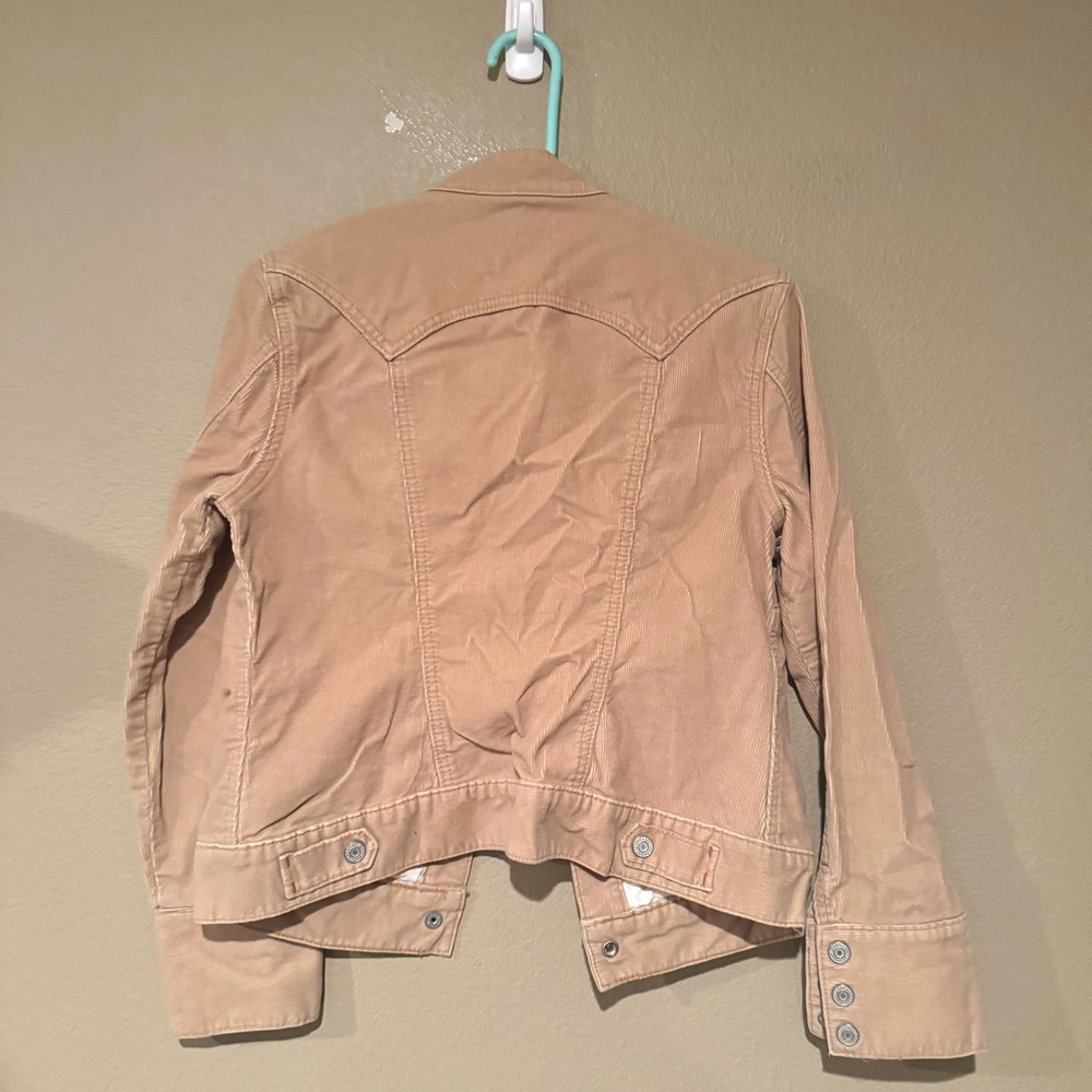 Vintage GAP Y2K Corduroy Snap Button Up Semi Cropped Jacket Tan Size Medium - Picture 6 of 6